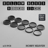 Hollow Bases Range - Wargaming 3d Printed Bases (OBS System)