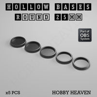 Hollow Bases Range - Wargaming 3d Printed Bases (OBS System)
