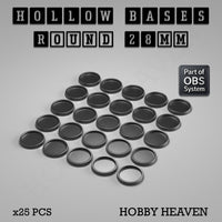 Hollow Bases Range - Wargaming 3d Printed Bases (OBS System)