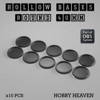 Hollow Bases Range - Wargaming 3d Printed Bases (OBS System)