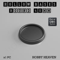 Hollow Bases Range - Wargaming 3d Printed Bases (OBS System)