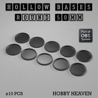 Hollow Bases Range - Wargaming 3d Printed Bases (OBS System)