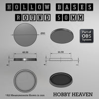 Hollow Bases Range - Wargaming 3d Printed Bases (OBS System)