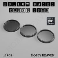 Hollow Bases Range - Wargaming 3d Printed Bases (OBS System)