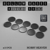 Hollow Bases Range - Wargaming 3d Printed Bases (OBS System)
