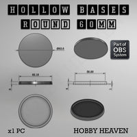 Hollow Bases Range - Wargaming 3d Printed Bases (OBS System)