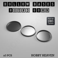 Hollow Bases Range - Wargaming 3d Printed Bases (OBS System)