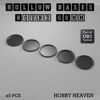 Hollow Bases Range - Wargaming 3d Printed Bases (OBS System)