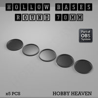 Hollow Bases Range - Wargaming 3d Printed Bases (OBS System)