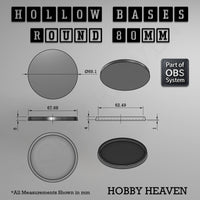 Hollow Bases Range - Wargaming 3d Printed Bases (OBS System)
