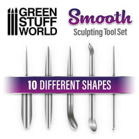 Green Stuff World sculpting tools showing 10 different double-ended shapes