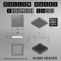 Hollow Bases Range - Wargaming 3d Printed Bases (OBS System)