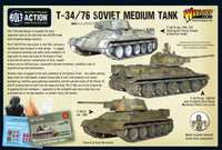 T-34/76 box set contents: tank components, decals, stat card & leaflet