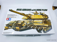 Tamiya 1/35 Scale M1A1 Abrams With Mine Plough Tank Model Kit 35158 - Hobby Heaven