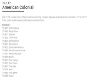 Vallejo Model Color Paint Set American Colonial 16 Paints VAL70147 - Hobby Heaven