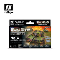 Vallejo Paint Set WWIII Paint Set NATO Armour & Infantry 6 Paints Wargames Color Series VAL70223 - Hobby Heaven