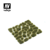Close-up of Vallejo SC415 Wild Tuft Dry Green 6mm, displaying detailed texture and natural dry appearance of miniature grass