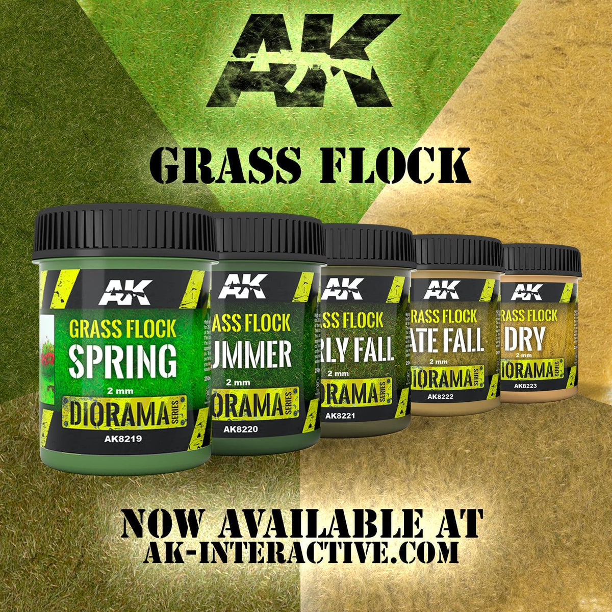 AK Interactive AK8222 Diorama Grass Flock 2mm Late Fall 250ml - A-Z Toy  Hobby