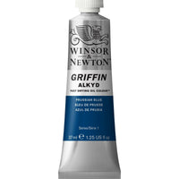Winsor & Newton Griffin Alkyd Oil Prussian Blue Colour 37ml Tube - Hobby Heaven