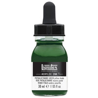 Liquitex Phthalo Green Yellow Shade Acrylic Ink 30ml - Hobby Heaven