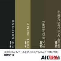 Ak Interactive Real Colors BRITISH ARMY TUNISIA, SICILY,& ITALY 1943-1945 SET RCS012 - Hobby Heaven
