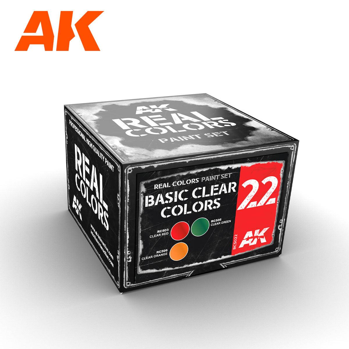 Ak Interactive Real Colors BASIC CLEAR COLORS RCS022