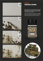 AK Interactive AK082 Engine Grime applied to a model engine for realistic weathering