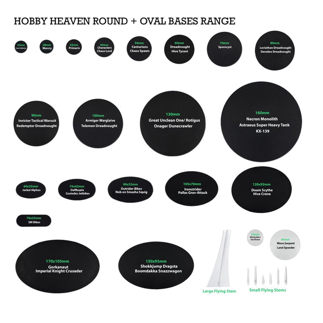 Round and Oval Bases Range 