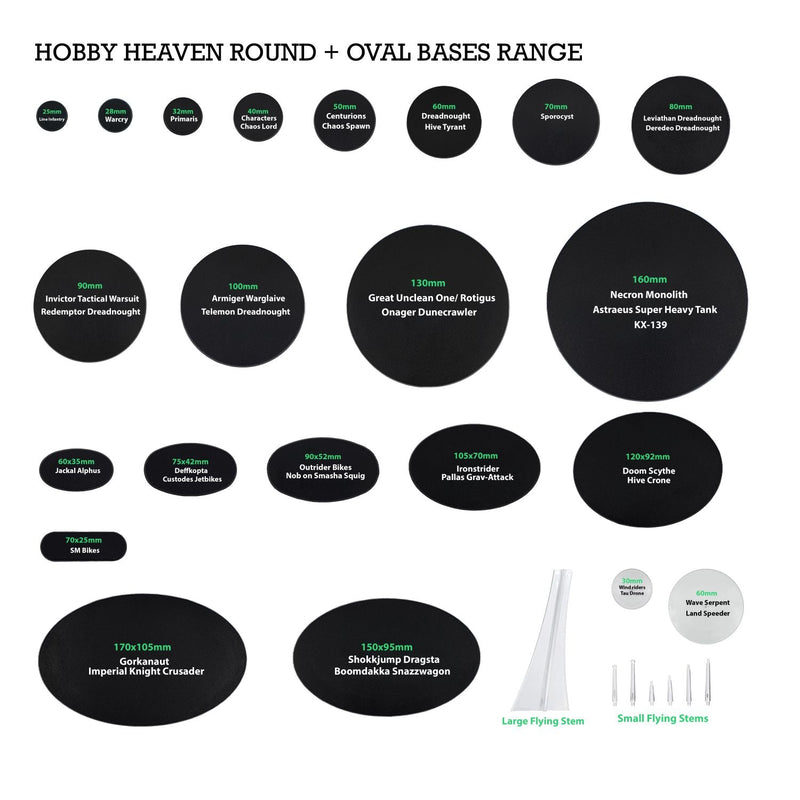 Round and Oval Bases Range 