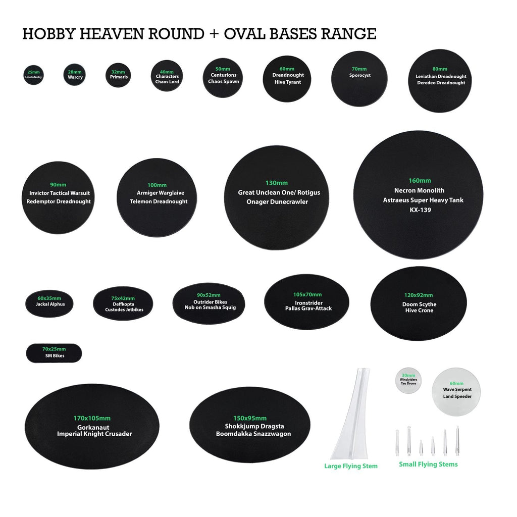 Warhammer Base Size Reference Guides | Hobby Heaven | Hobby Heaven