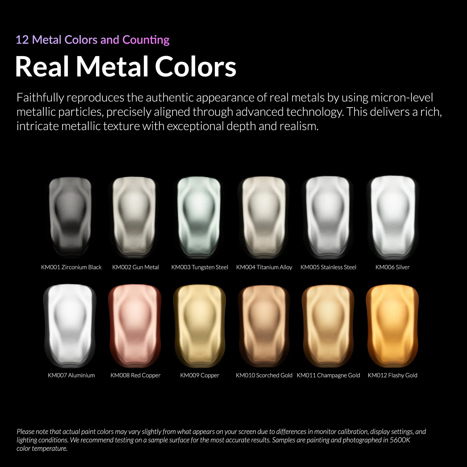 Kaleido RapidAir Metallic Airbrush Paint Set – 12 Colours Pre-Thinned