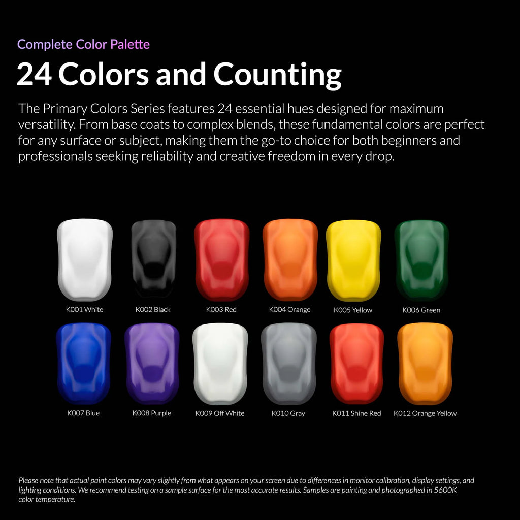 Kaleido RapidAir 12 Primary Airbrush Paint Set + Thinner & Cleaner