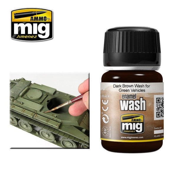 AMMO By MIG Dark Brown Wash for Green Vehicles MIG1005 - Hobby Heaven