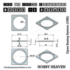 Round to Square Bases Shape and Size Converters 3d Print Full Range