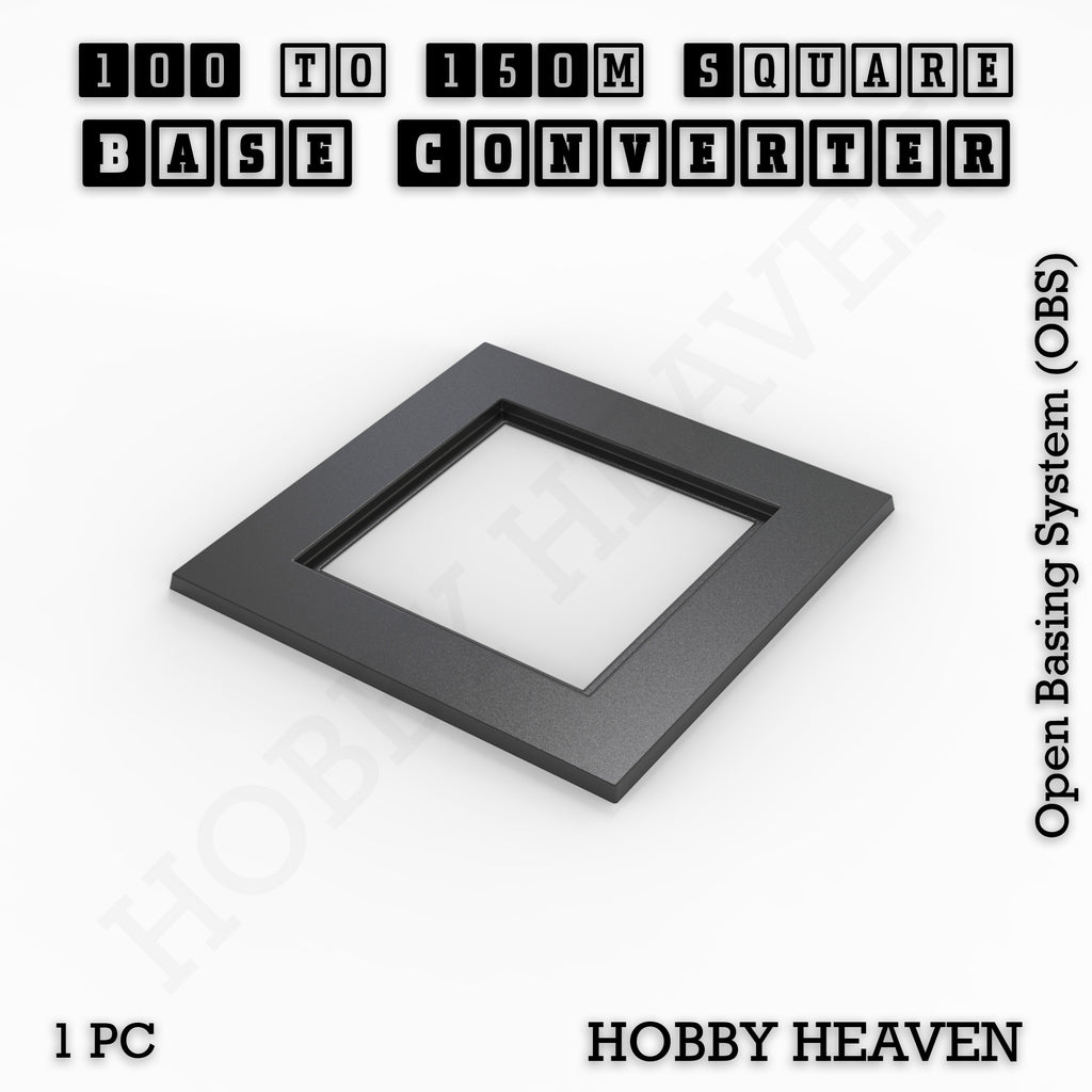 Square to Square Bases Size Converters 3d Print Full Range