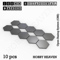 Hexagonal Bases 10mm to 200mm 3d Print Full Range Tabletop Games
