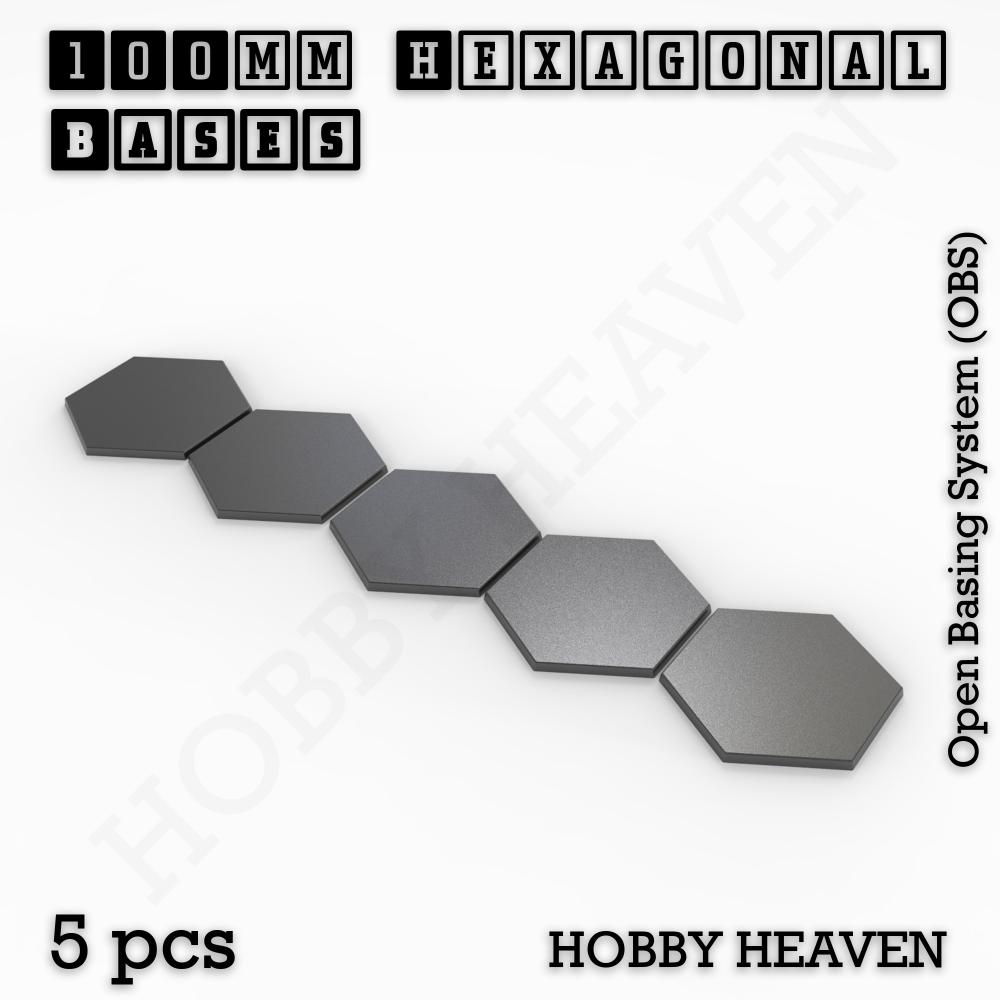Hexagonal Bases 10mm to 200mm 3d Print Full Range Tabletop Games