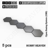 Hexagonal Bases 10mm to 200mm 3d Print Full Range Tabletop Games
