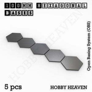 Hexagonal Bases 10mm to 200mm 3d Print Full Range Tabletop Games