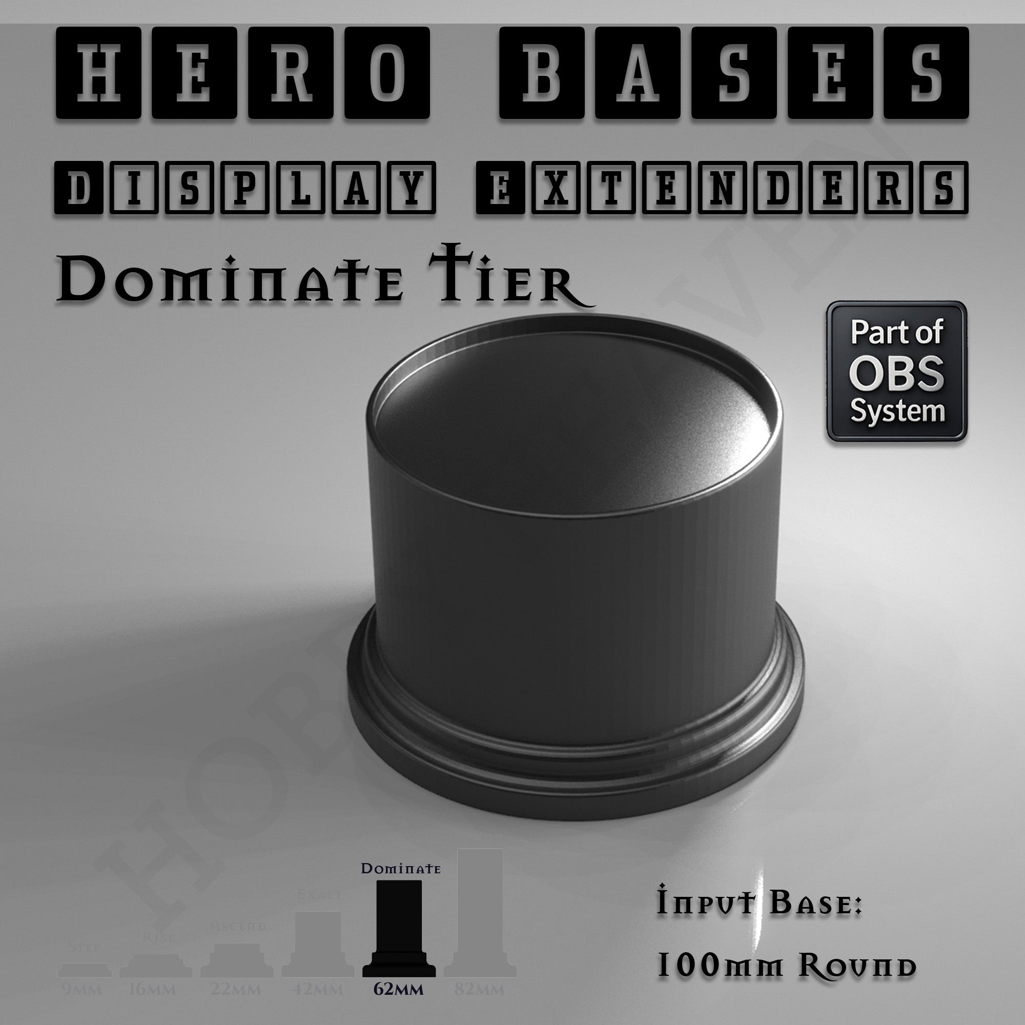 Hero Bases Display Extenders | Round and Ovals | Convert Gaming Bases to Display Bases & Plinths