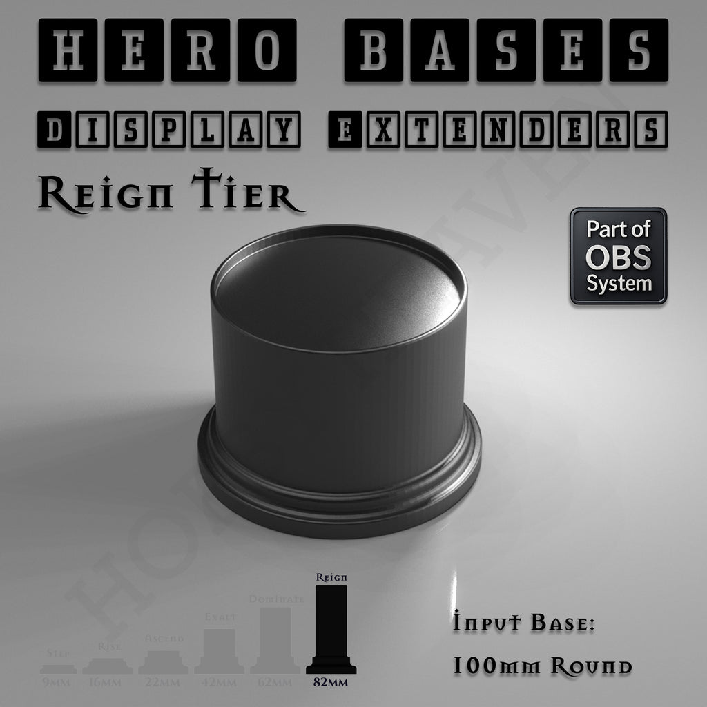 Hero Bases Display Extenders | Round and Ovals | Convert Gaming Bases to Display Bases & Plinths
