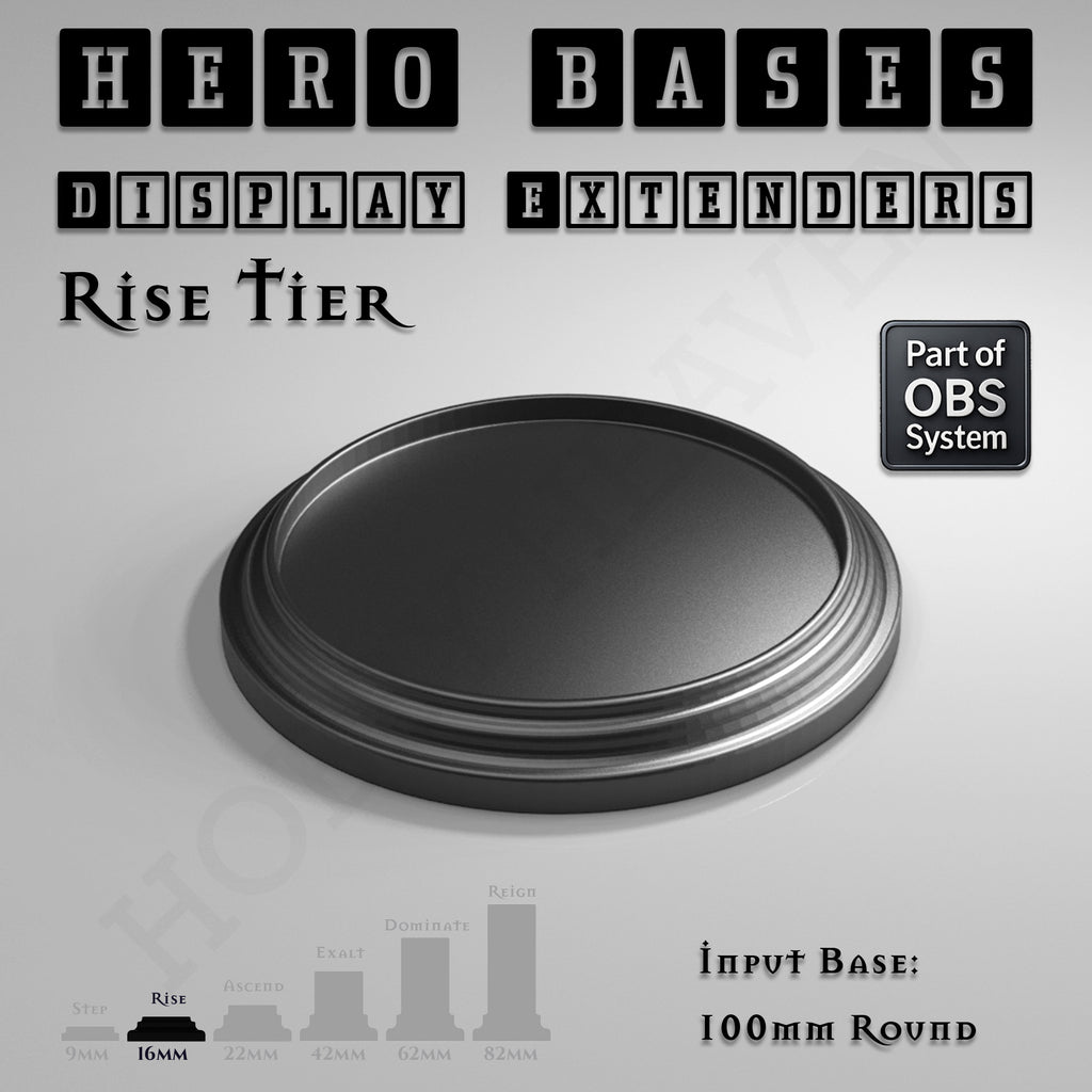 Hero Bases Display Extenders | Round and Ovals | Convert Gaming Bases to Display Bases & Plinths