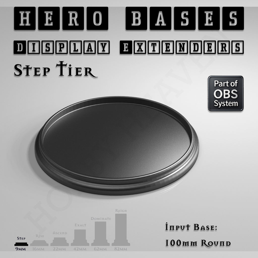 Hero Bases Display Extenders | Round and Ovals | Convert Gaming Bases to Display Bases & Plinths