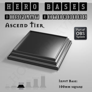 Hero Bases Display Extenders | Squares and Rectangles | Convert Gaming Bases to Display Bases & Plinths