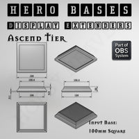 Hero Bases Display Extenders | Squares and Rectangles | Convert Gaming Bases to Display Bases & Plinths
