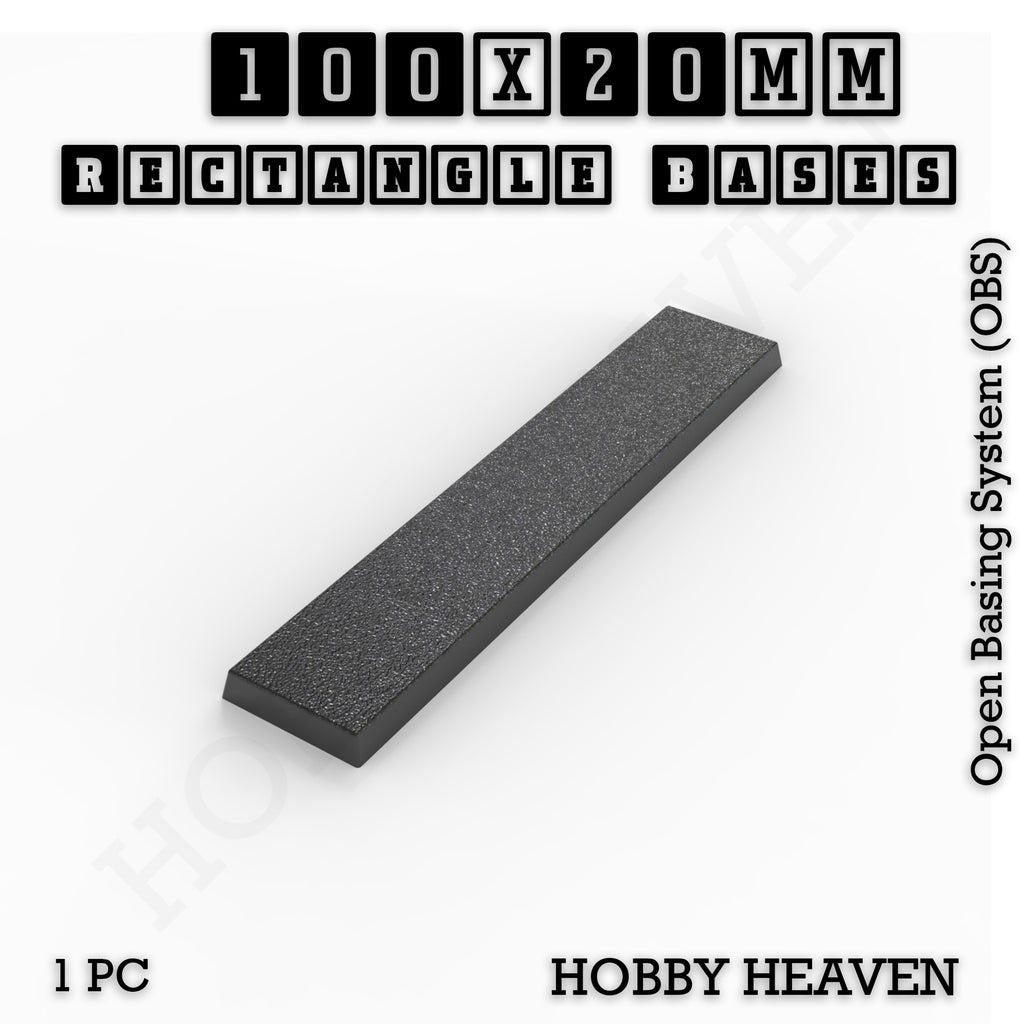 Rectangle Bases Range Sizes - 75x30mm to 125x40mm Medium Sizes 3d Print Full Range Tabletop Games