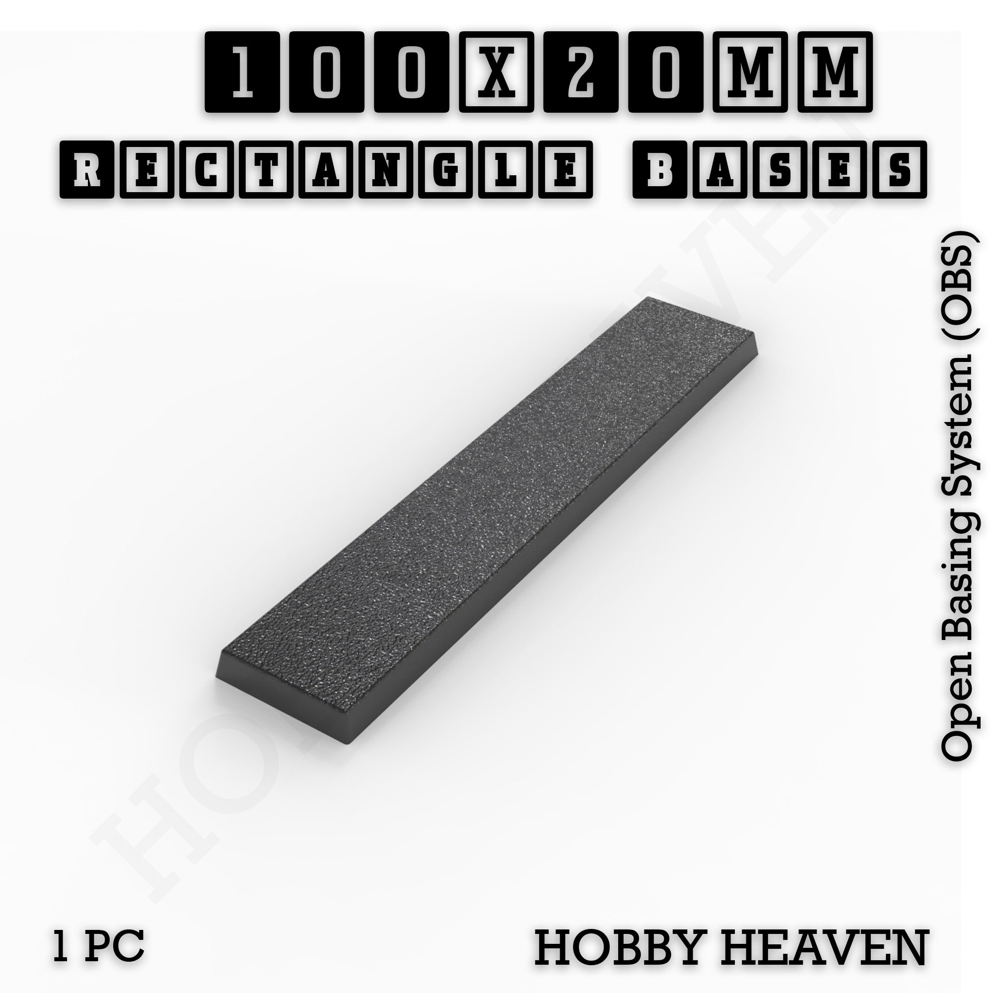Rectangle Bases Range Sizes - 75x30mm to 125x40mm Medium Sizes 3d Print Full Range Tabletop Games