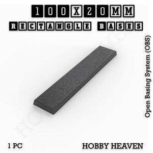Rectangle Bases Range Sizes - 75x30mm to 125x40mm Medium Sizes 3d Print Full Range Tabletop Games