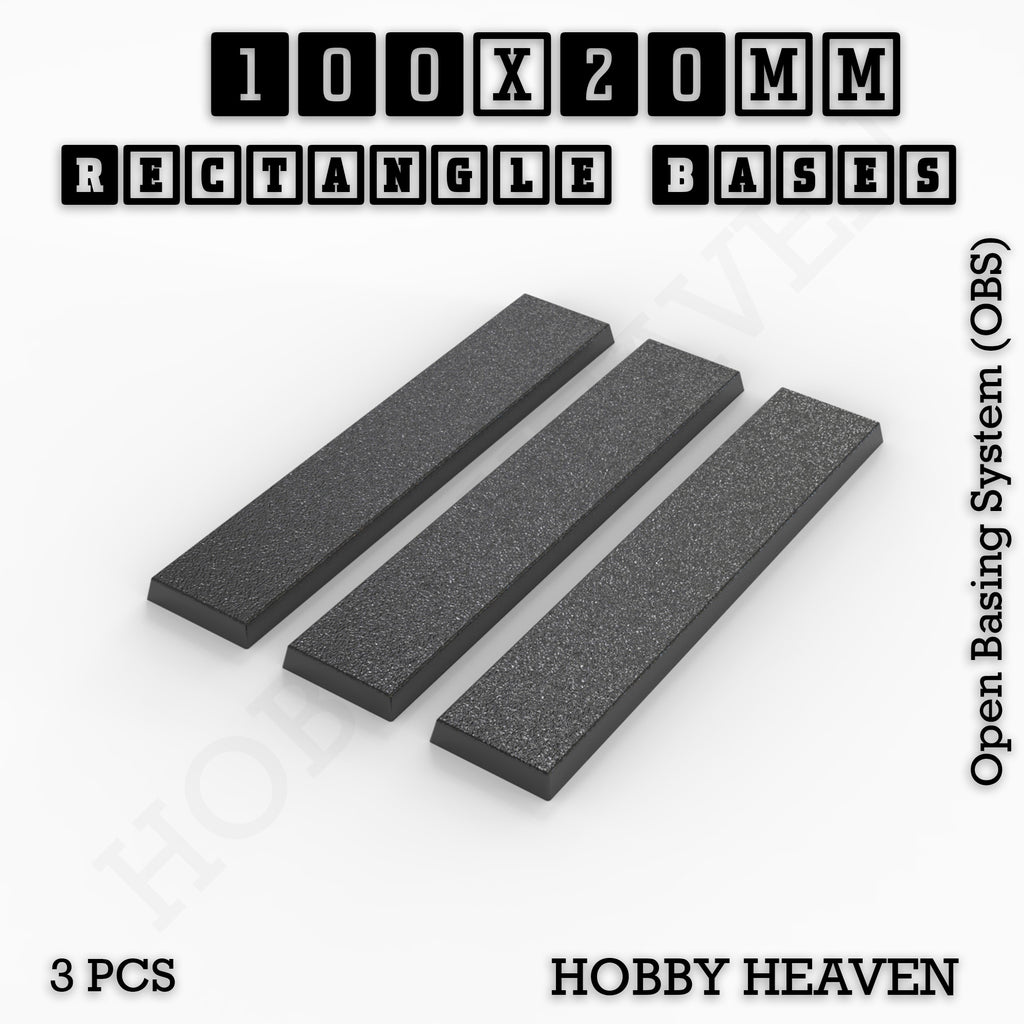 Rectangle Bases Range Sizes - 75x30mm to 125x40mm Medium Sizes 3d Print Full Range Tabletop Games