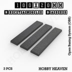 Rectangle Bases Range Sizes - 75x30mm to 125x40mm Medium Sizes 3d Print Full Range Tabletop Games